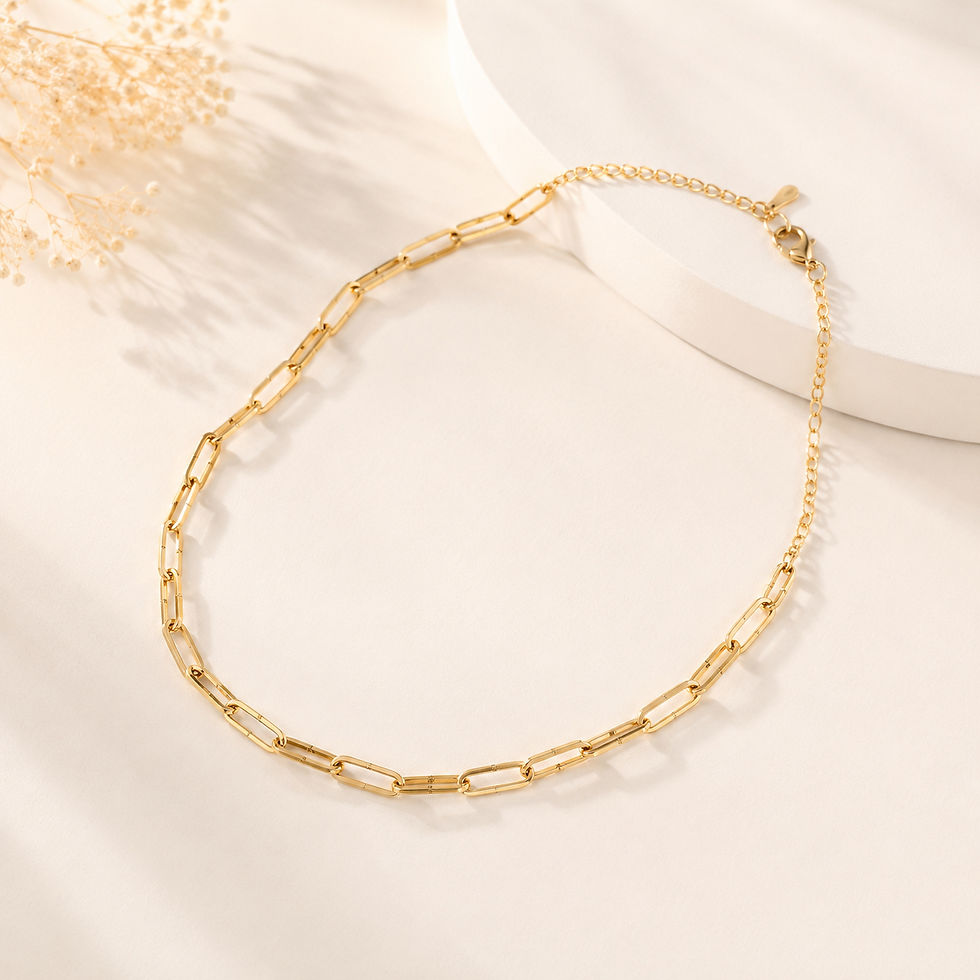 Miniatura: Choker Elos Dourada