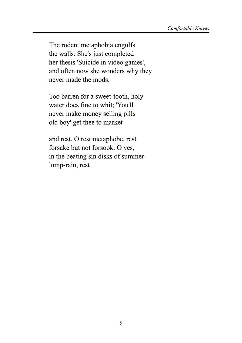 Thumbnail: 'Comfortable Knives' by Stephen Emmerson (40 pages)