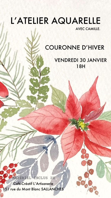 Atelier Aquarelle : Couronne d'Hiver (40€)