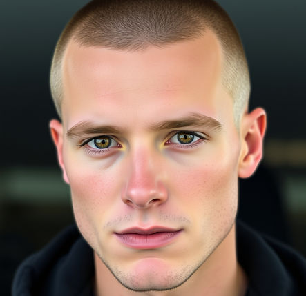 handsome man with pale skin, brown eyes, a buzz cut, and five o'clock shadow.jpg