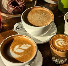 Coffee and pastries on a table