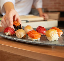 Sushi plate with various pieces