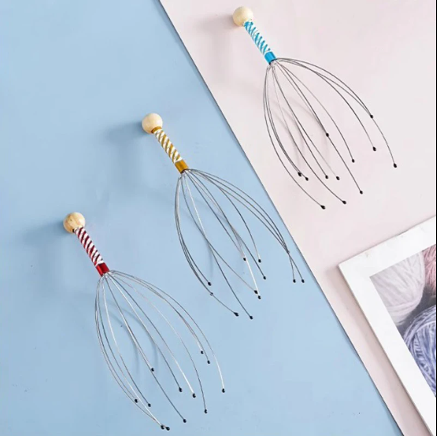 Thumbnail: Relax Octopus Head Massager Stainless Steel Engraved Head Relaxer Brain Massage 