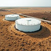 Shot from above, an image of a gas tank farm in a dry grassland field .jpg