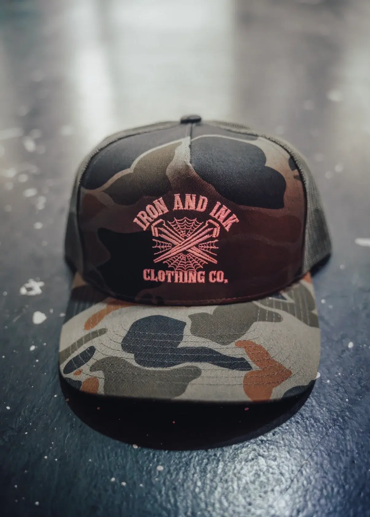 New nails camo trucker hat