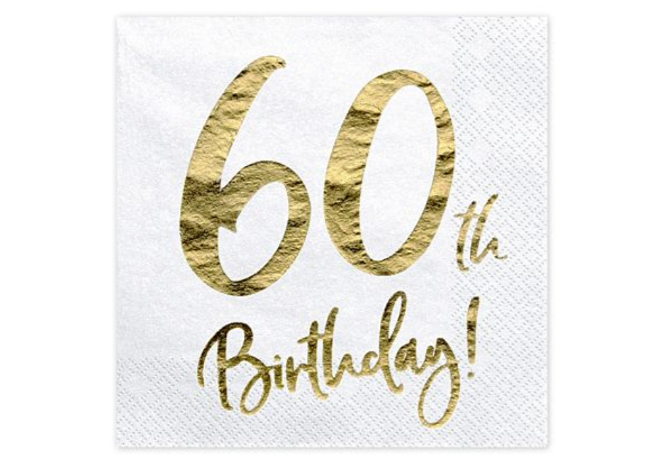 Happy Birthday 60 Servietten - Gold