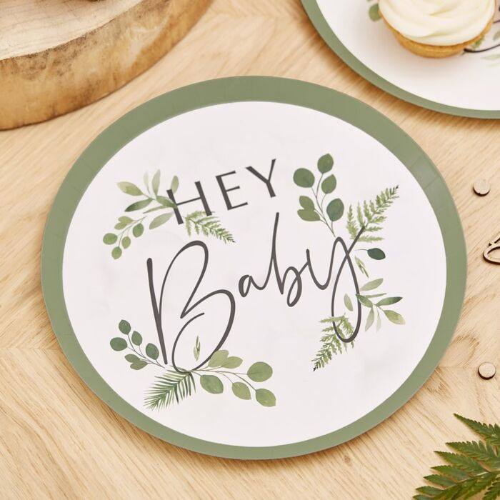 Botanical Baby shower Hey Baby Teller