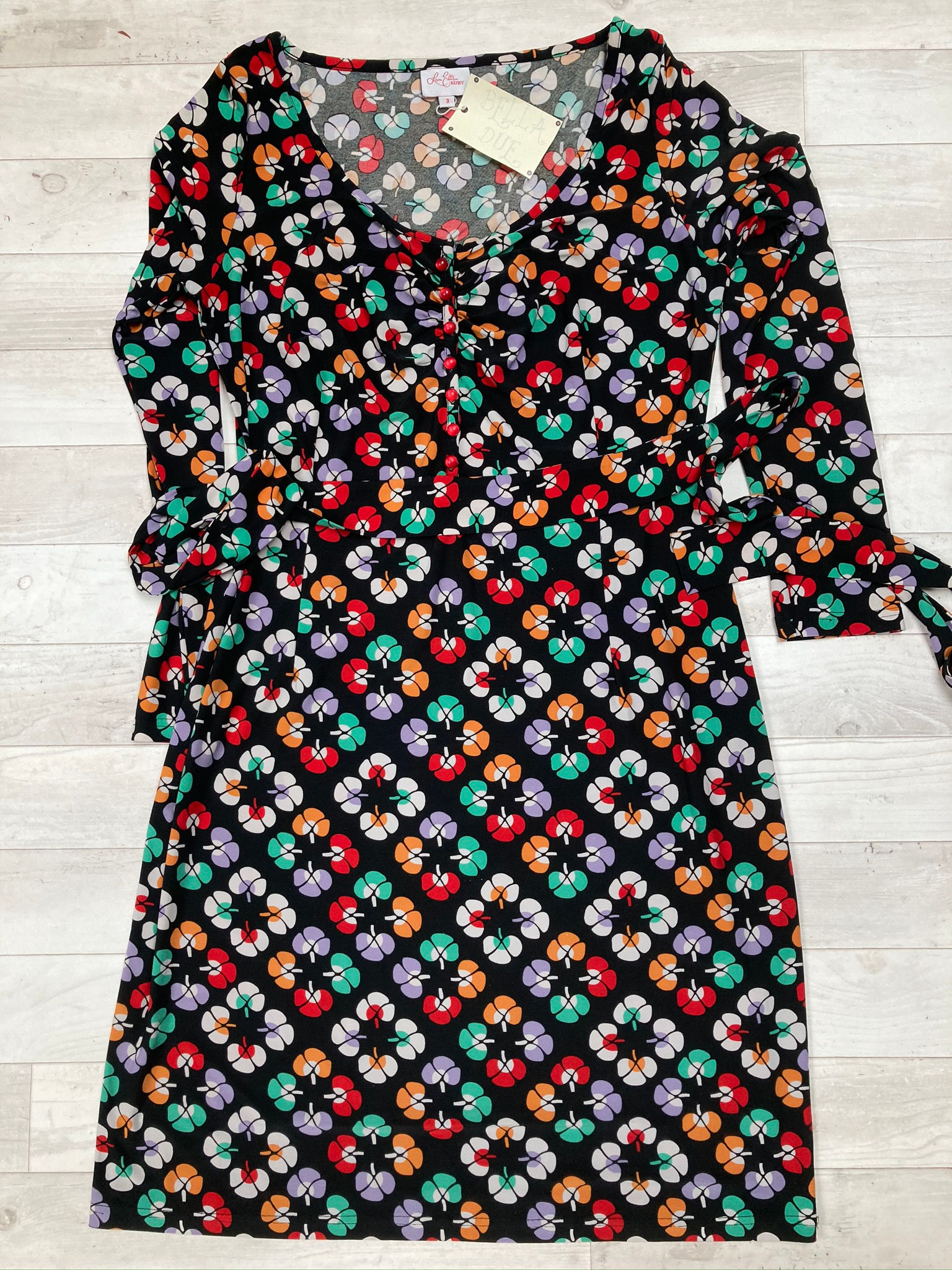 LENA RUBY FLOWER PRINT DRESS