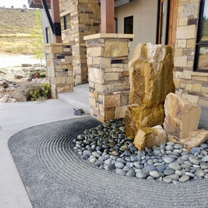 Boulder landscaping features