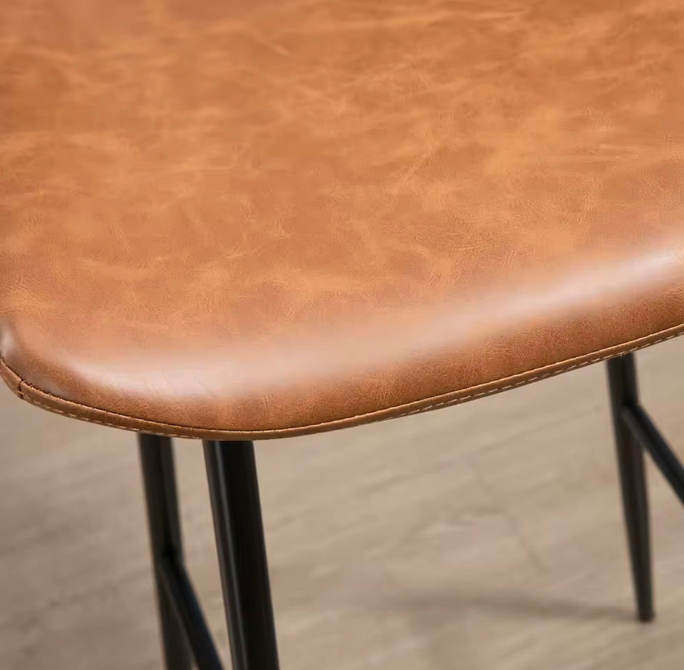 Thumbnail: Set of 2 PU Leather Bar Stools – Chairs with Back & Steel Legs