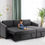 Thumbnail: Dark Grey 3-Seater Corner Sofa Bed with Storage