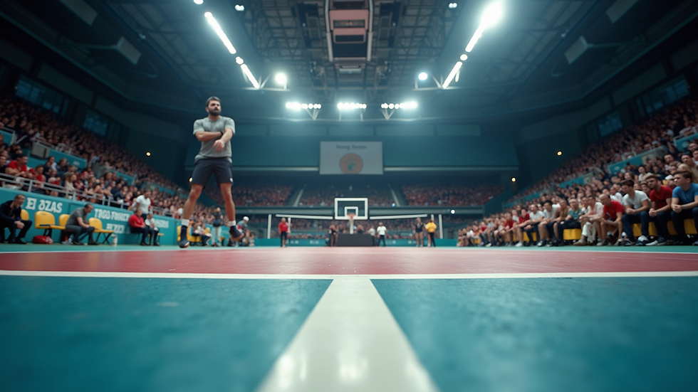Eye-level view of intense bordtenniskamp i Malmö Arena