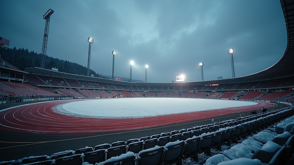 Oversiktsbilde av Bislett Stadion under kveldens friidrettsstevne