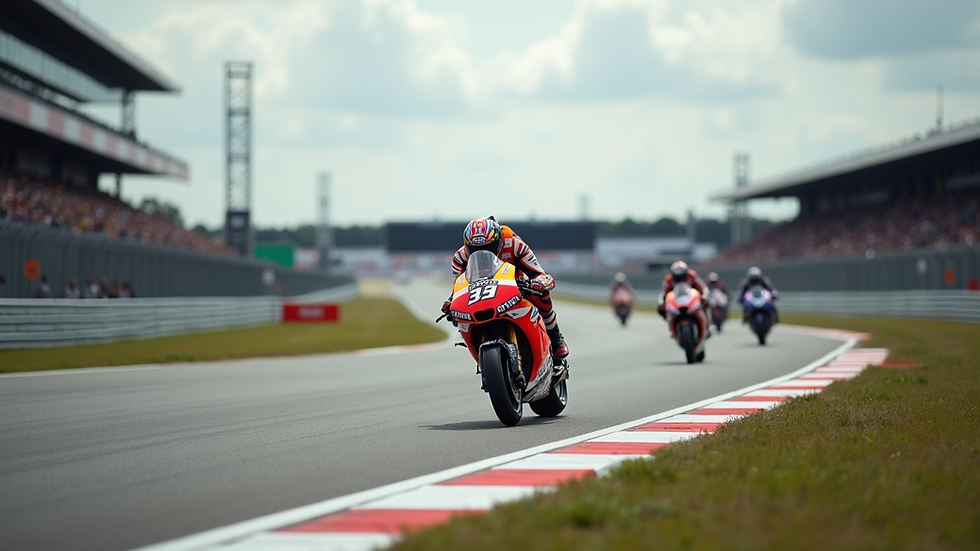 Oversiktsbilde av Silverstone-banen under MotoGP-løpet