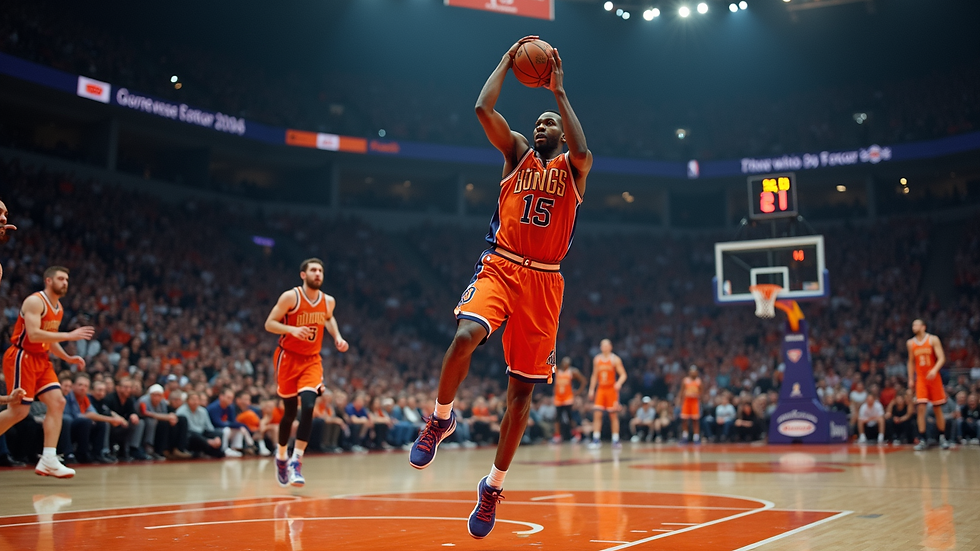 Nærbilde av Phoenix Suns-spiller som skyter en viktig scoring