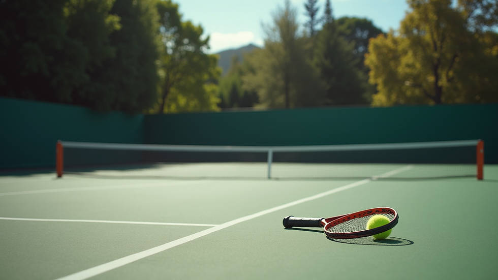 Nærbilde av knust tennisracket på grusbanen i Roma
