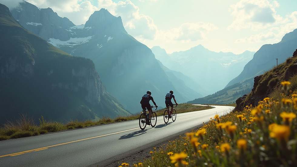 Oversiktsbilde av fjellterreng brukt i Tour de Suisse