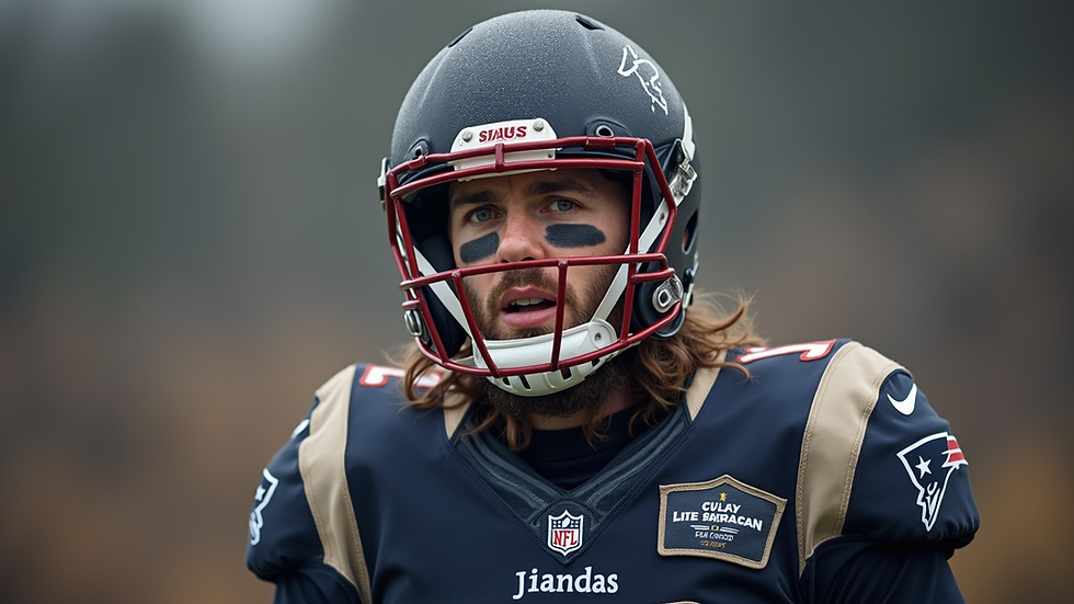 Nærbilde av en NFL-spiller som feirer etter et draftvalg