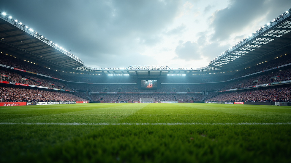 Eye-level view of a packed football stadium in Norway
