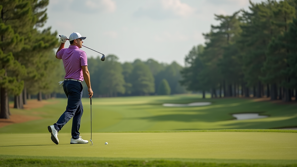Nærbilde av Michael Brennan som slår et slag på Wyndham Championship