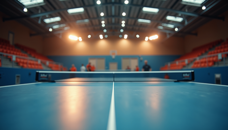Oversiktsbilde av bordtennisarena i Norge med pågående høstturnering
