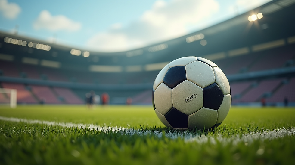 Oversiktsbilde av fotballtrening på europeisk stadion