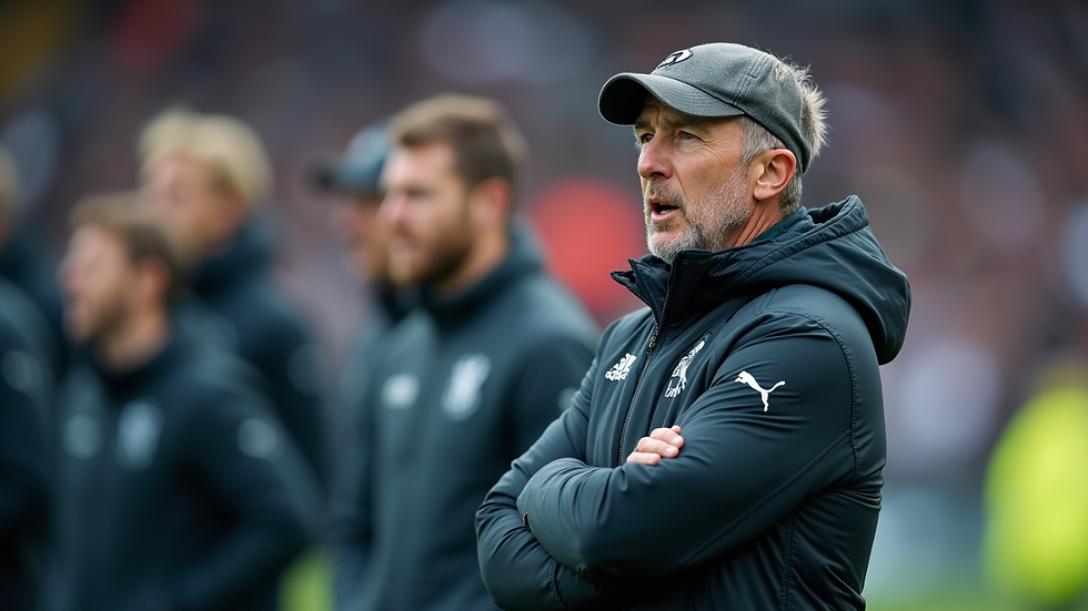 Close-up of a coach giving tactical instructions on the sidelines