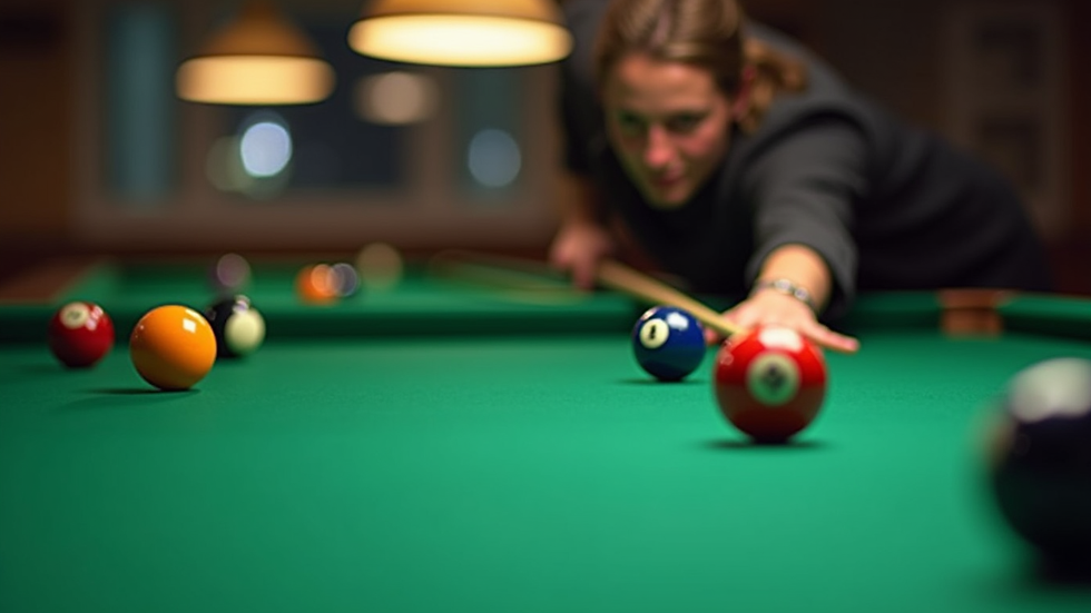 Oversiktsbilde av biljardbord i Os Biljard og Snookerklubb