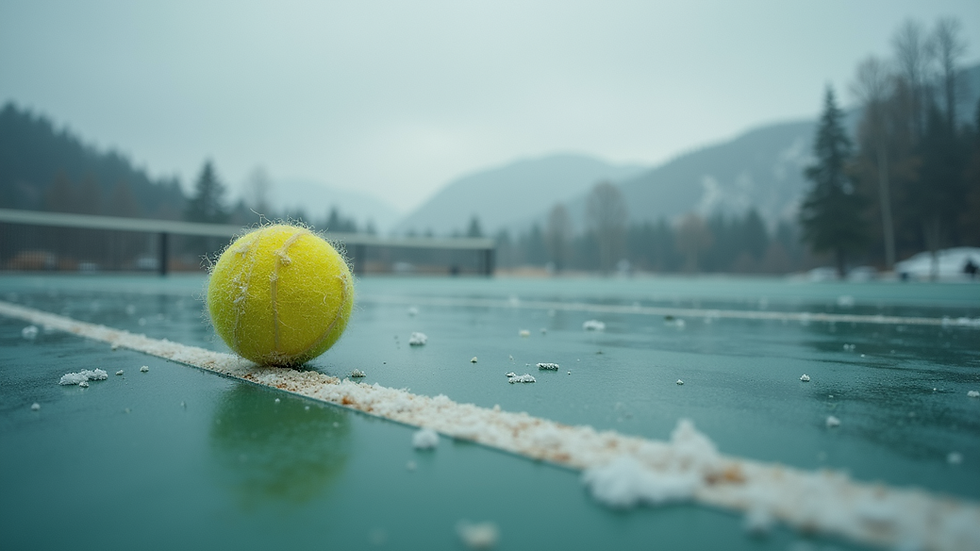 Nærbilde av badmintonracket og fjærball på banen