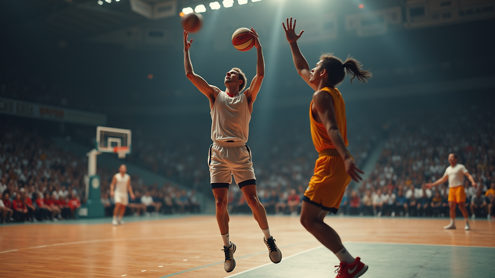Close-up view of a handball player making a powerful jump shot during the final