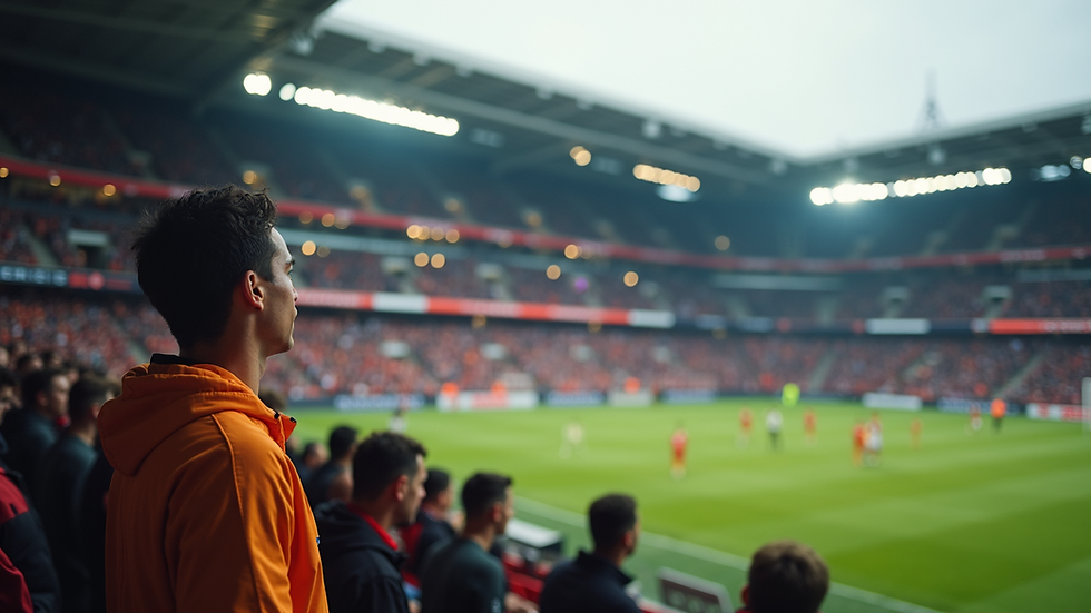 Fotballsupportere på stadion under europeisk toppfotballkamp