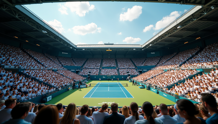Nærbilde av Arthur Ashe Stadium med fullsatt tribune under US Open 2026