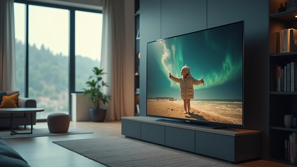 Sideprofil av Sony Bravia XR A90K TV med levende sportsbilde