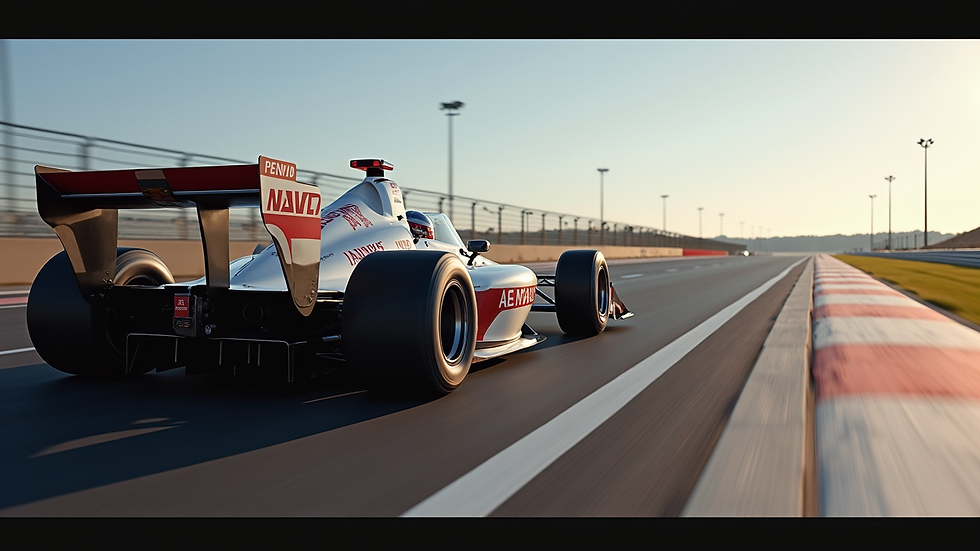 Sideprofil av IndyCar-bil i høy fart på Road America