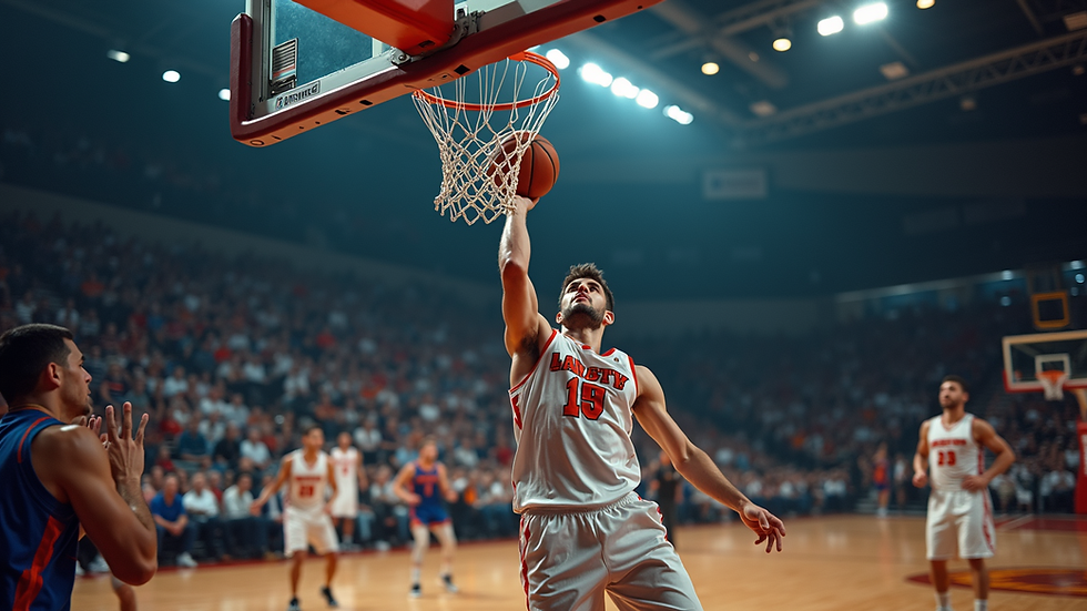 Nærbilde av basketballspiller som skyter i kamp