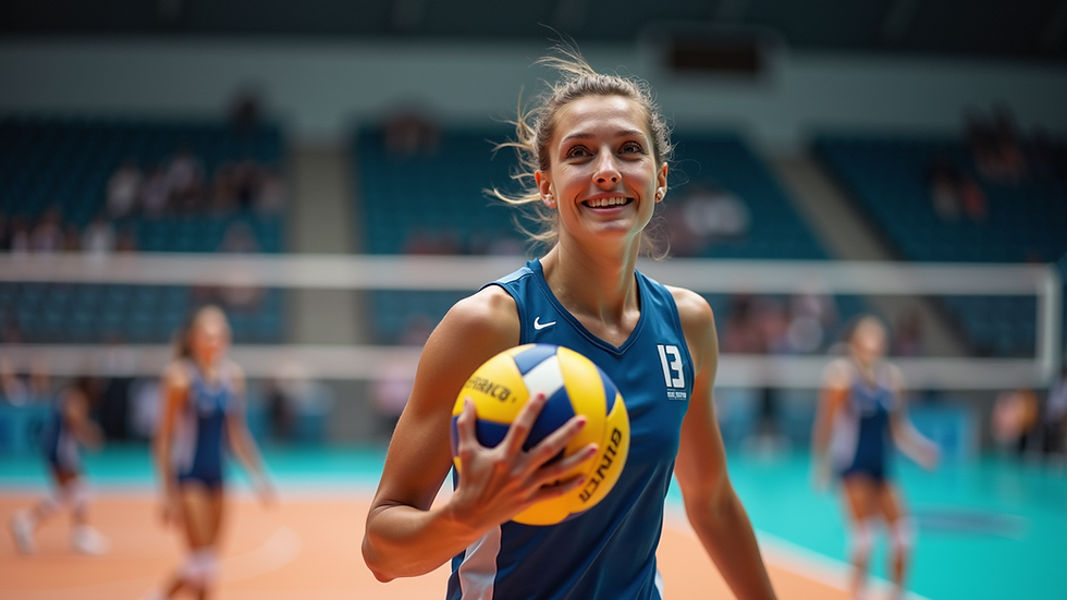 Nærbilde av volleyballkamp i VNL med fokus på blokkering ved nettet