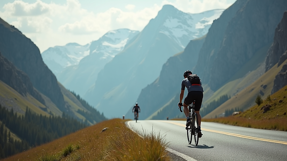 Nærbilde av syklist som klatrer i fjellterreng under Tour de Suisse
