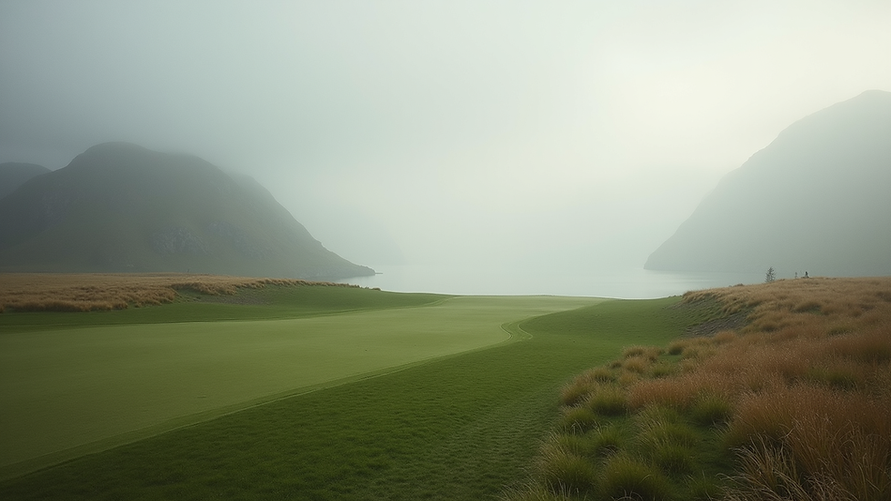 Nærbilde av Milo McIver-banen med utsikt over fairway og målkurv