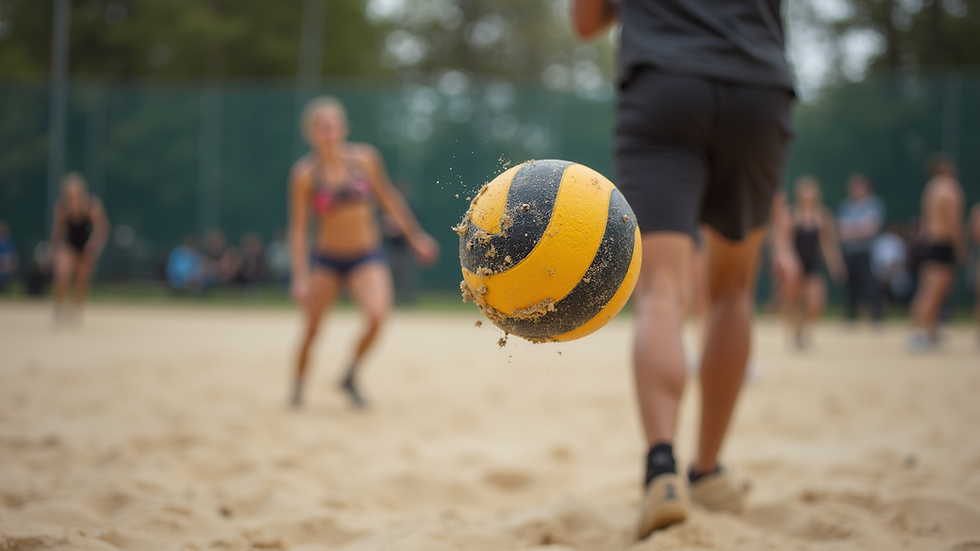 Oversiktsbilde av sandvolleyballkamp på Voldsløkka i Oslo