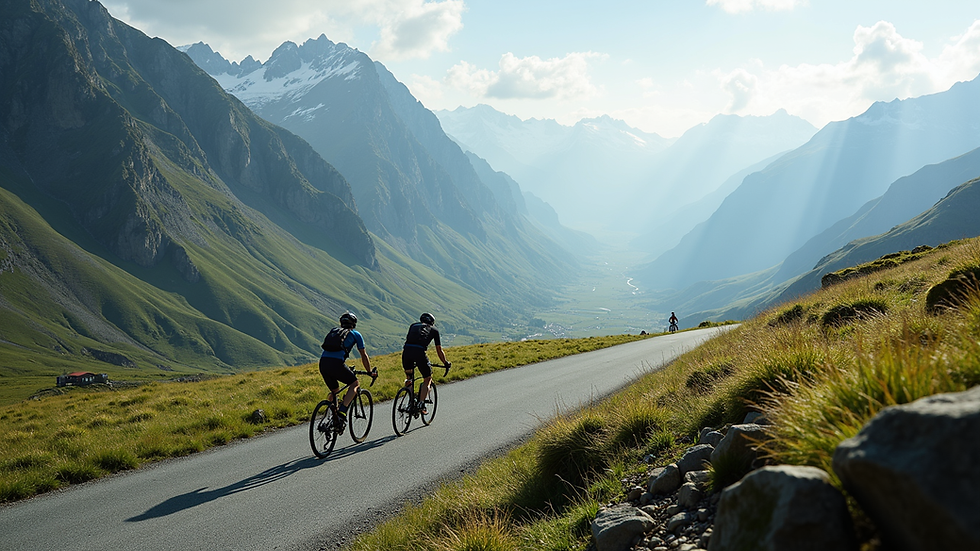 Oversiktsbilde av fjellterreng brukt i Tour de Suisse