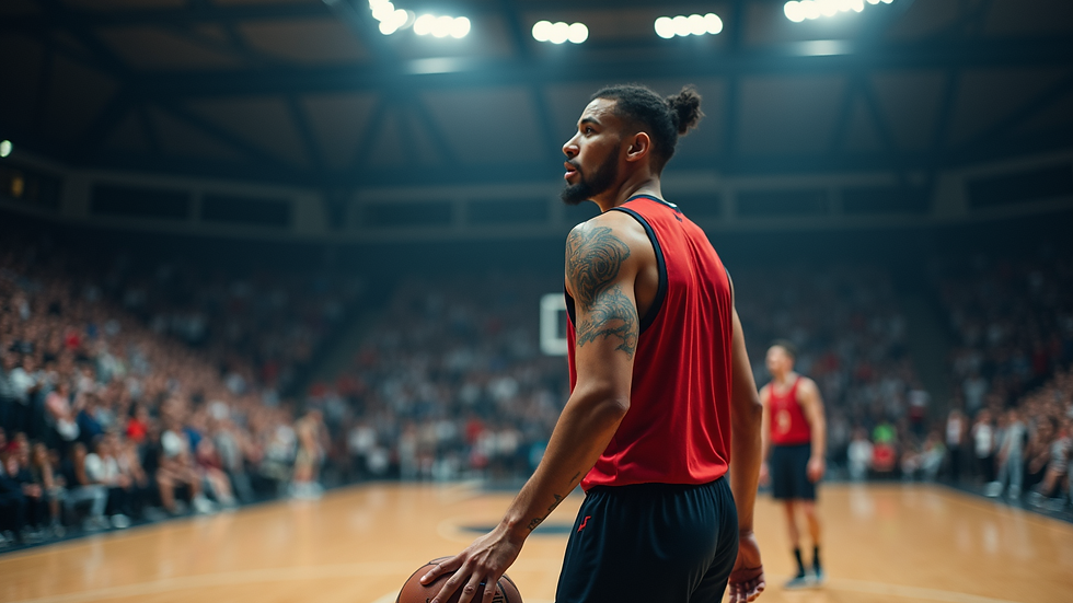 Nærbilde av basketballspiller som hopper for å score i BLNO-finalen