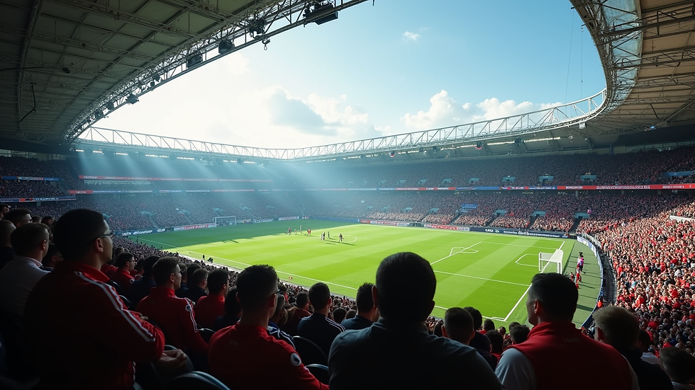 Oversiktsbilde av stadion fylt med fans under Europa League-semifinale