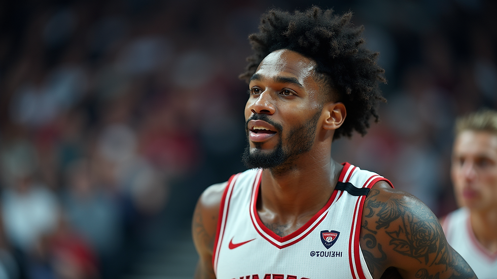 Oversiktsbilde av NBA-treningsleir med spillere i aksjon