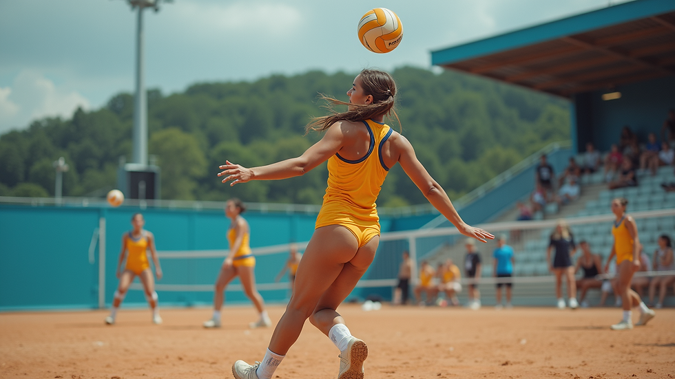 Nærbilde av volleyballspiller som utfører smash