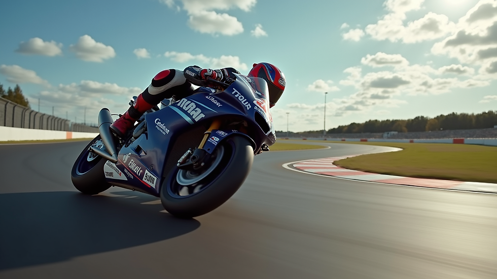 Sidebilde av MotoGP-sykkel med tekniske detaljer