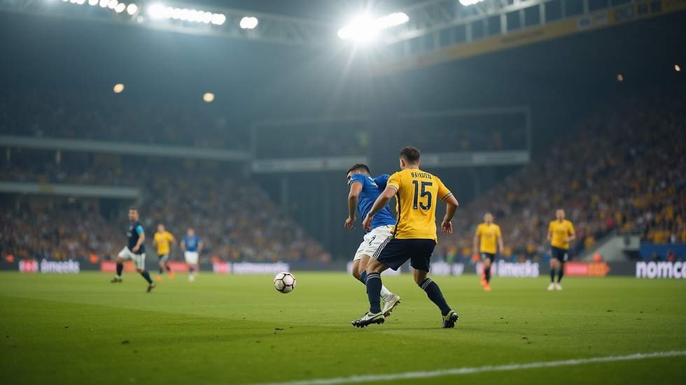 Nærbilde av fotballkamp i Eliteserien med fokus på ball og spiller