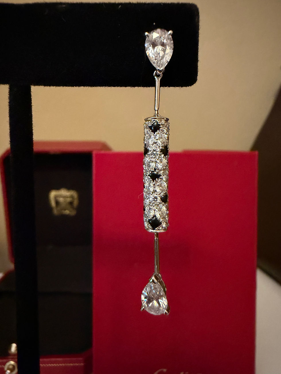 Thumbnail: Cartier  diamond earrings 4.02 carat  