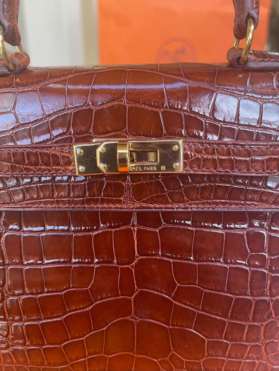Thumbnail: Vintage Hermes mini Kelly crocodile 