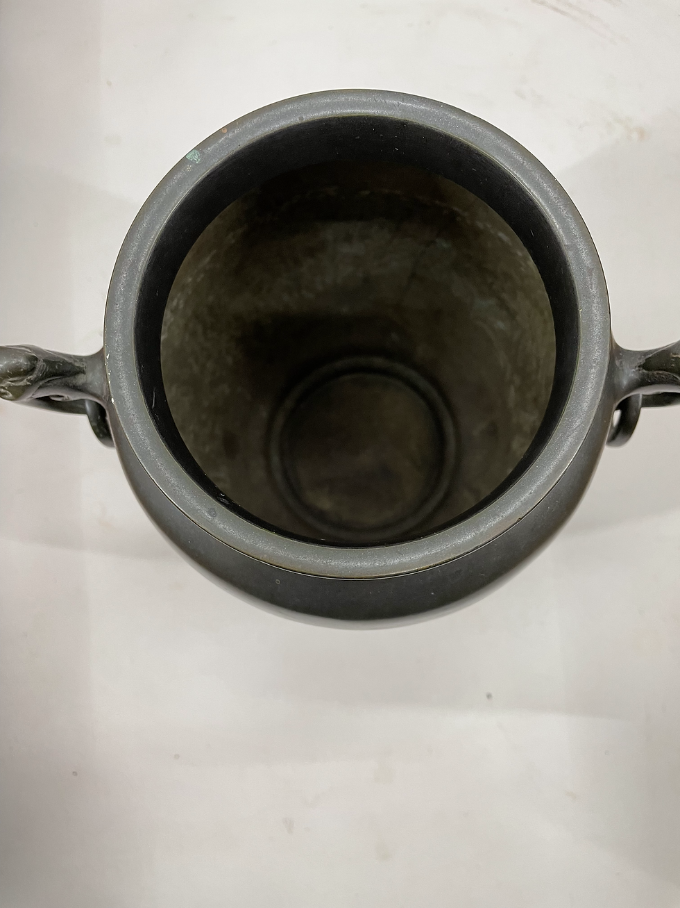 Thumbnail: Vintage Chinese Bronze Etched/Embossed Urn