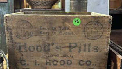 Vintage Hood's Pills Wooden Crate